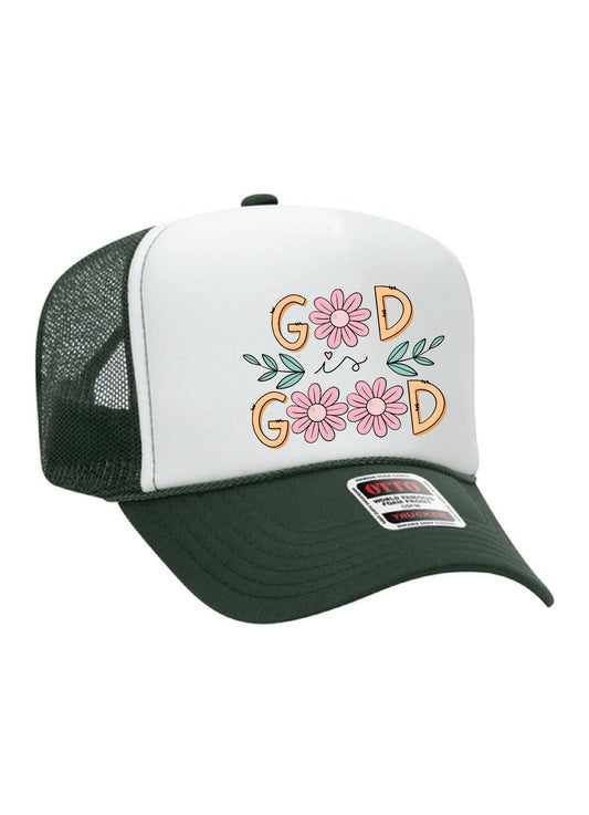 God Is Good Daisy Trucker Hat