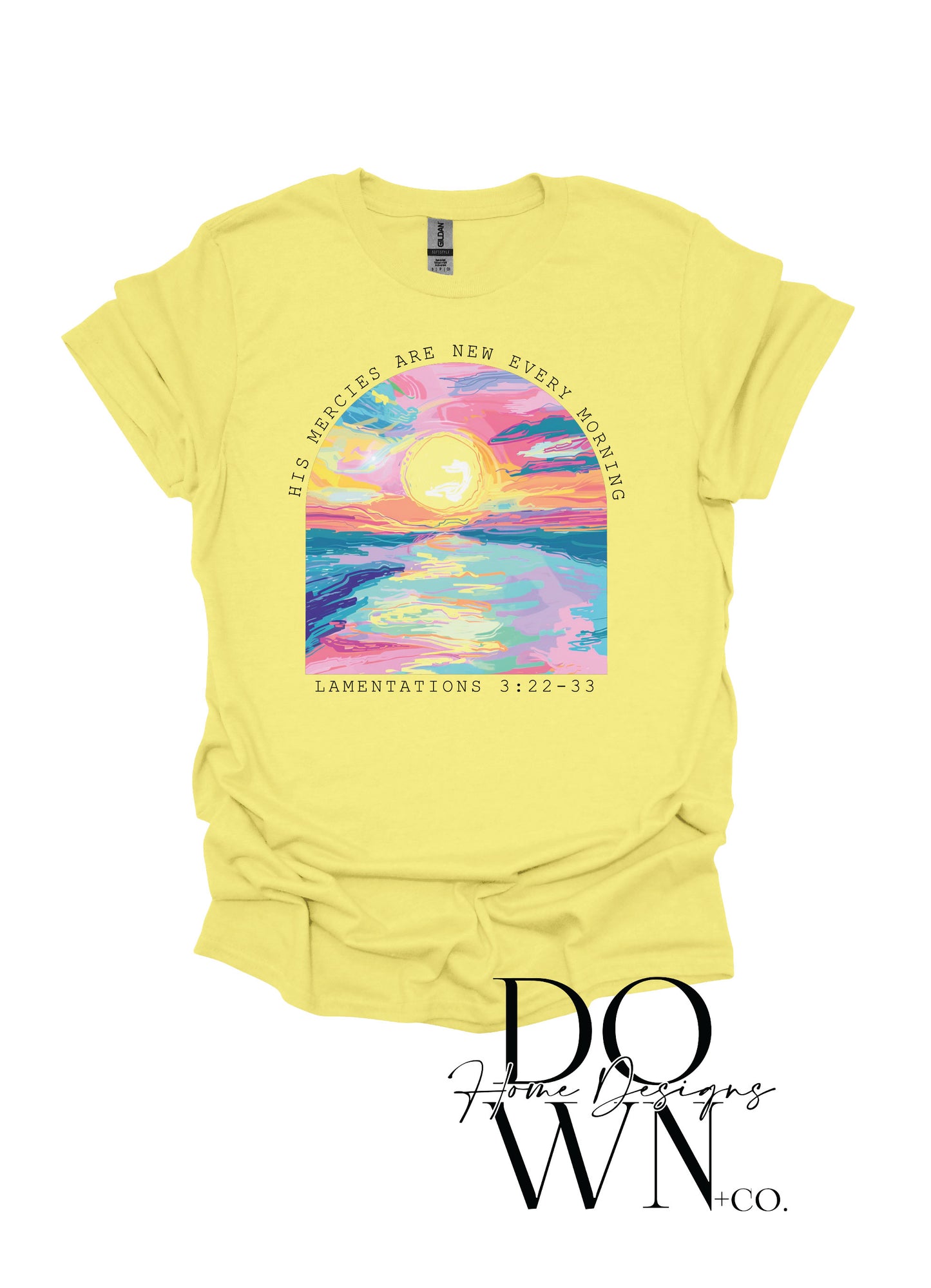 His Mercies Watercolor Sunrise Tee