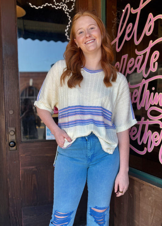 Dolman Ribbed Knit Oversized Slit Sweater