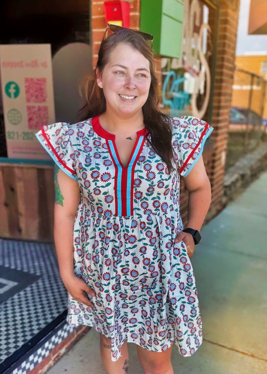 Americana Bloom Mini Dress