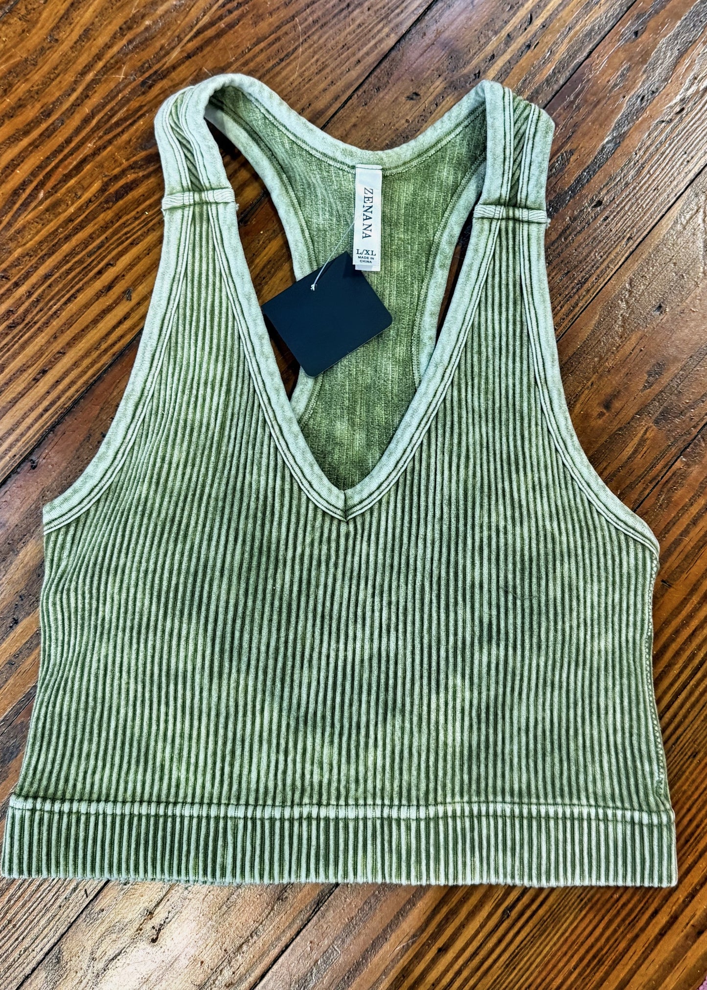 V Neck Cropped Bralette W/ Pads