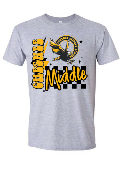 CMS CHECKERED RETRO GRAPHIC TEE