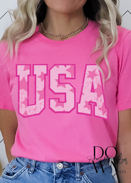 USA Pink Star Tee