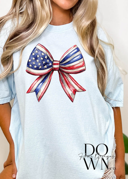 Red White + Bows Tee