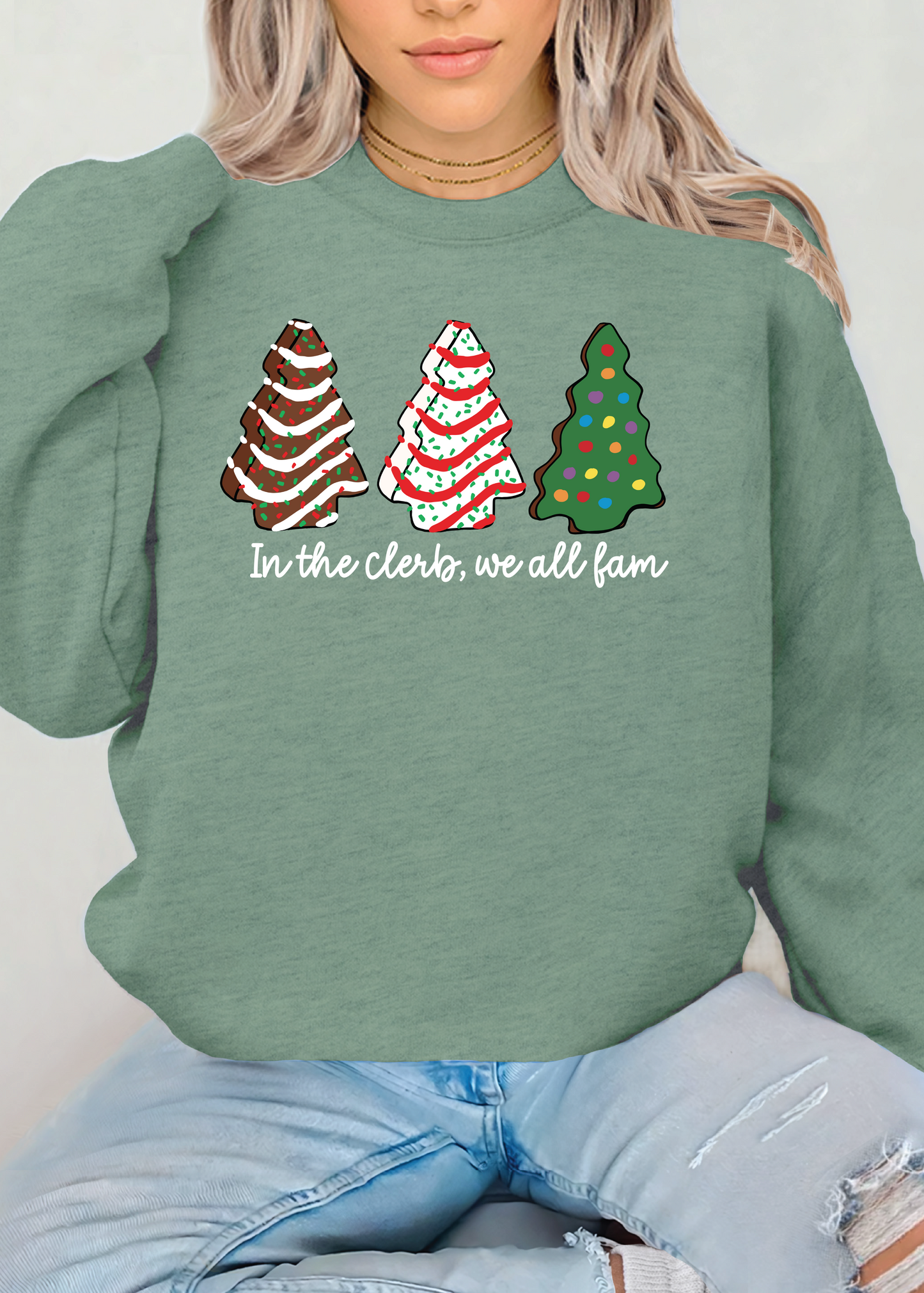 In the Clerb Christmas Tree Cake Crewneck