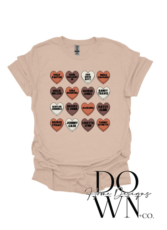 Old School Country Hearts Tee