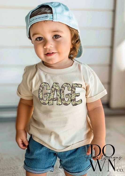 Camo Doodle Name Tee