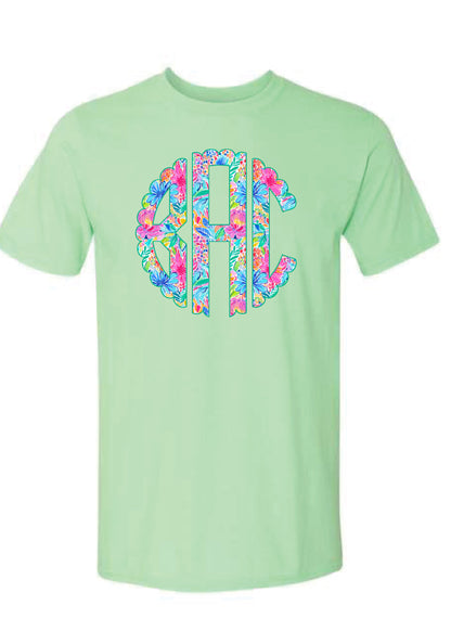 Summer Floral Monogram Tee