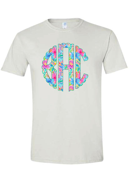 Summer Floral Monogram Tee