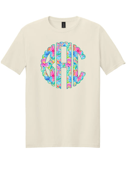 Summer Floral Monogram Tee