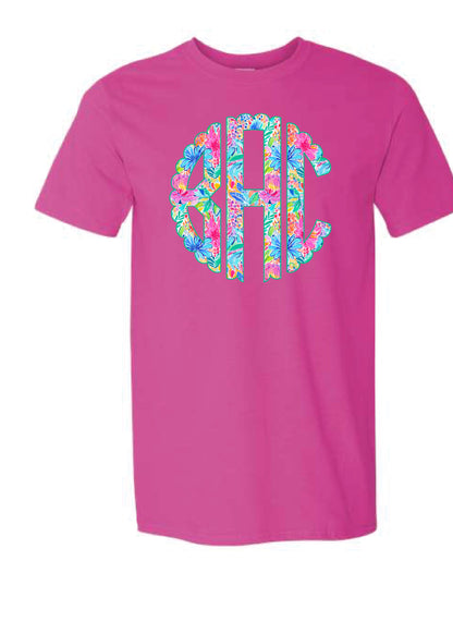 Summer Floral Monogram Tee