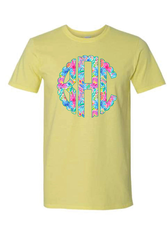 Summer Floral Monogram Tee