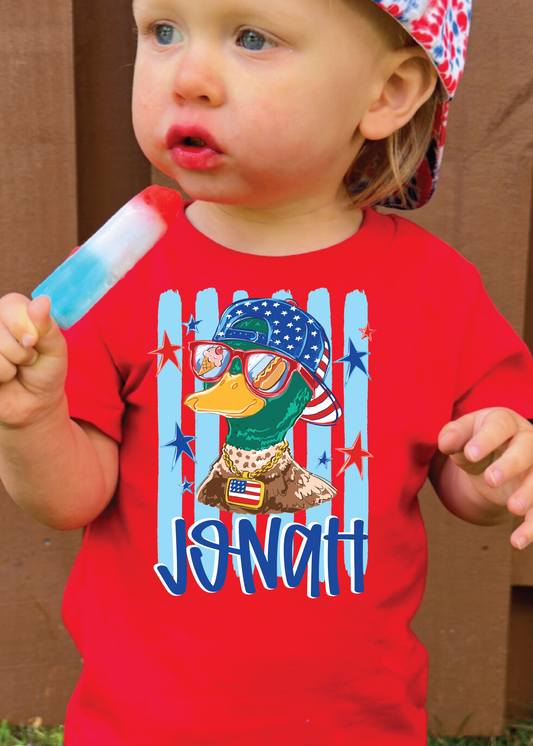 Patriotic Duck name tee BOY