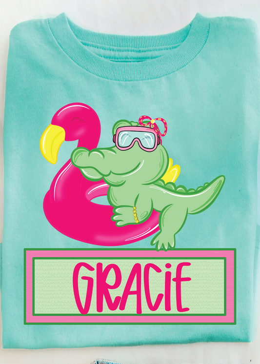 Gator Floatie Name Tee GIRL