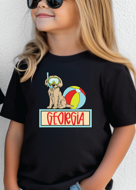 Splish Splash Puppy Custom Name Tee