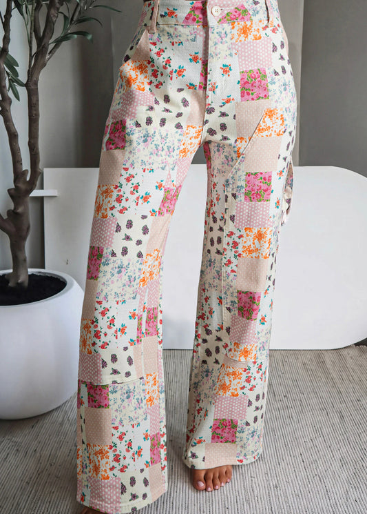 Patchwork Petals Pants