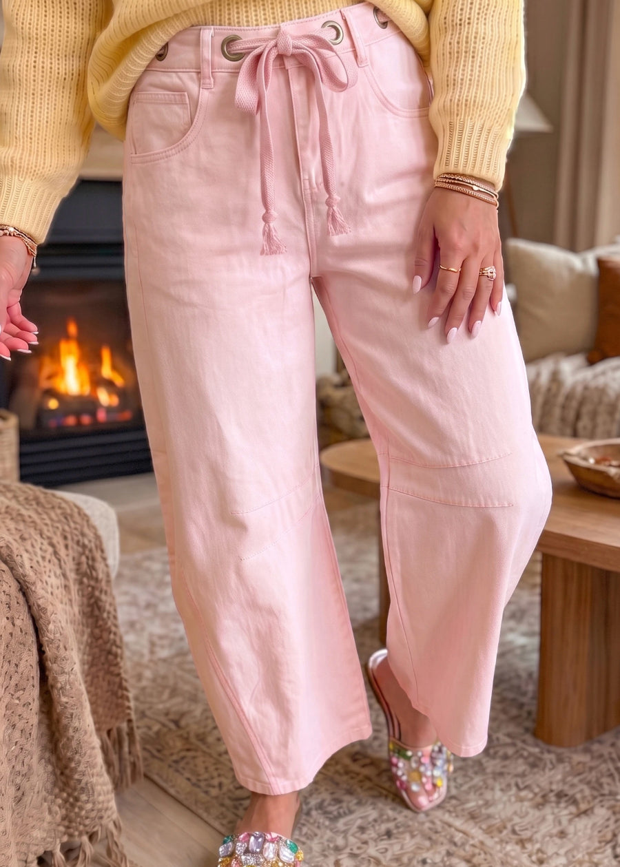 Pretty in Pink Barrel Jeans