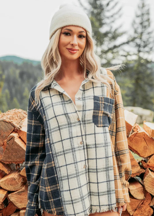 Perfectly Patched Plaid Shacket