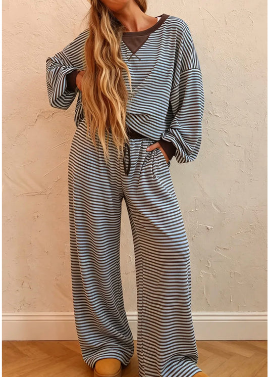 The Cozy Club Striped Set