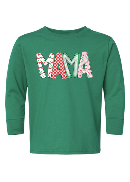 Christmas Tree Cake Name Doodle Long Sleeve tee