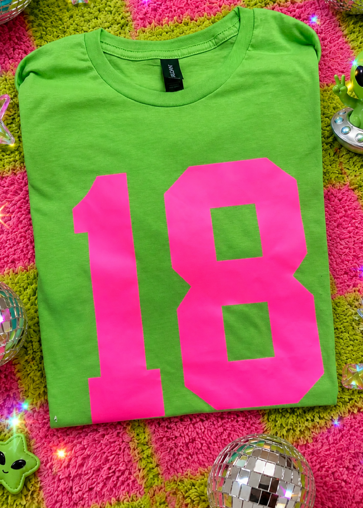 NEON GLOW IN THE DARK NUMBER TEE