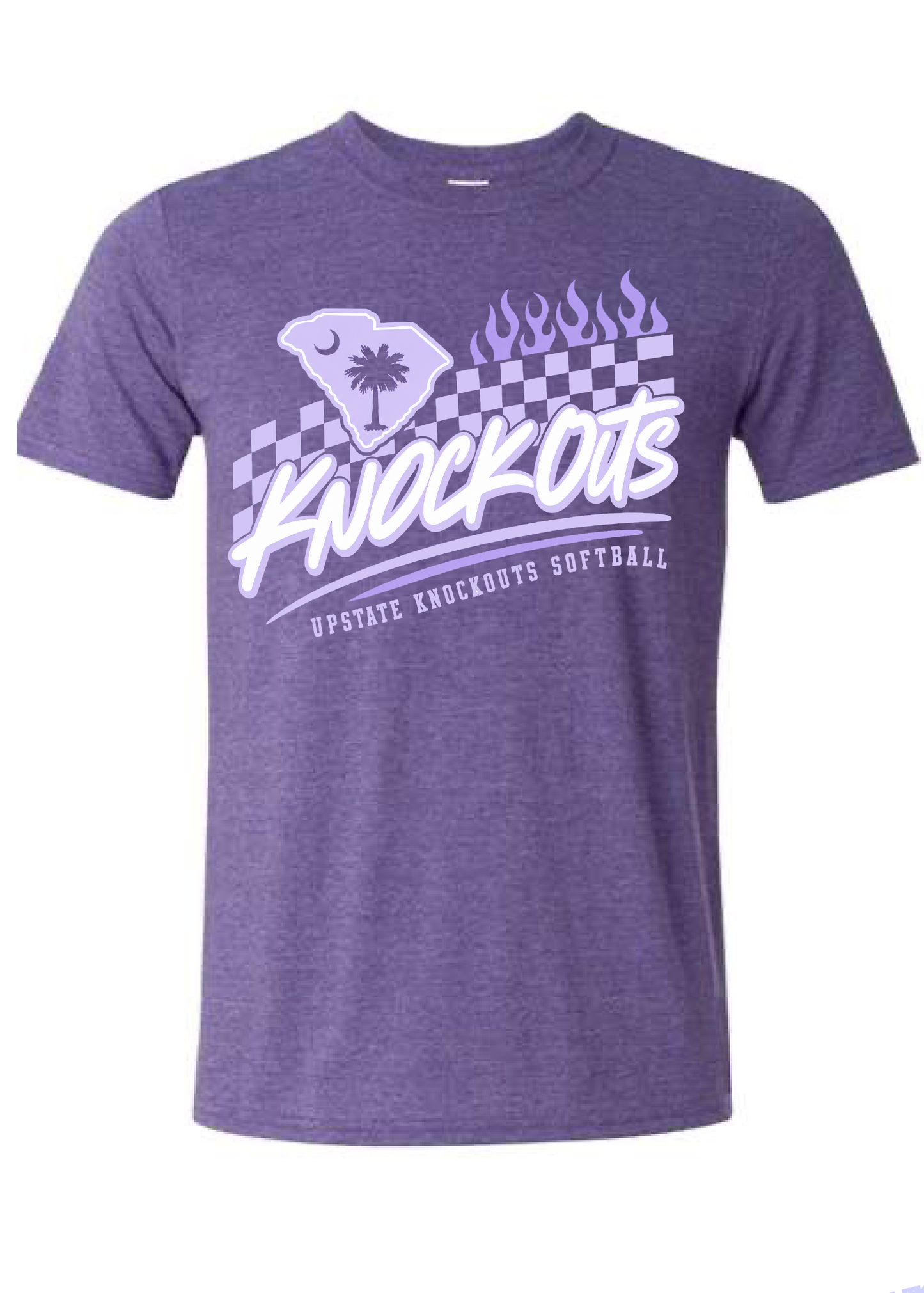 Upstate Knockouts Softball Checkered Flames Tee
