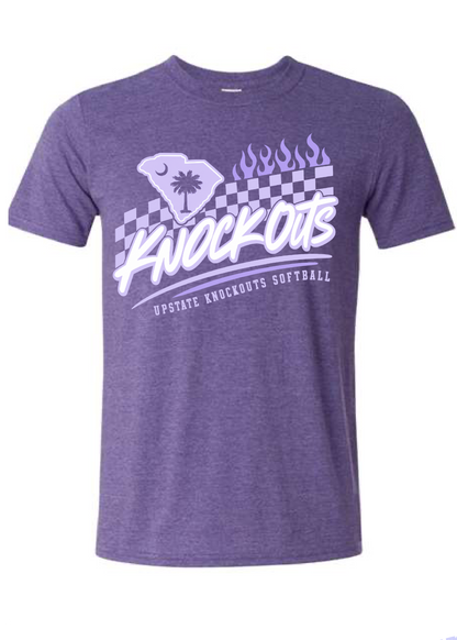 Upstate Knockouts Softball Checkered Flames Tee