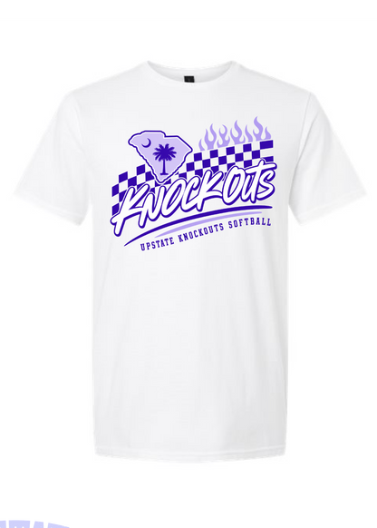 Upstate Knockouts Softball Checkered Flames Tee