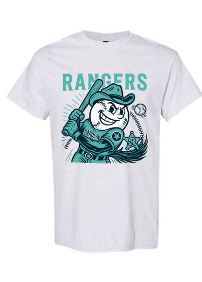 Retro Rangers Baseball Mascot tee