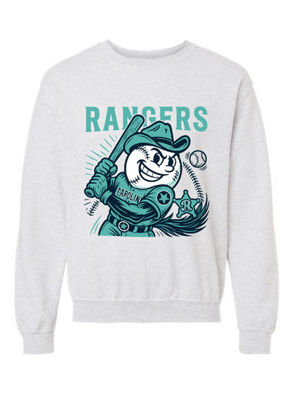 Retro Rangers baseball mascot sweatshirt