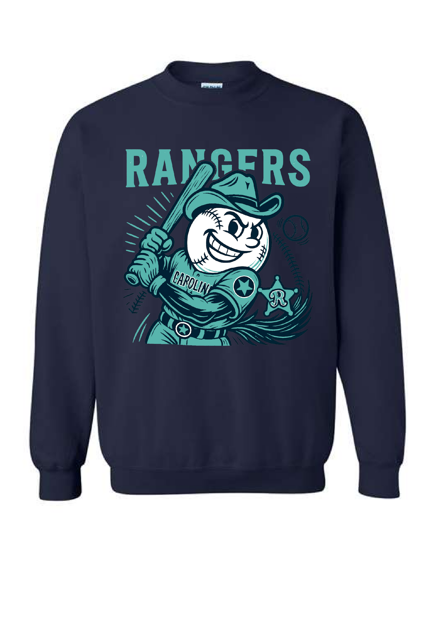Retro Rangers baseball mascot sweatshirt