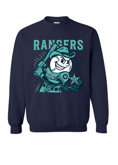 Retro Rangers baseball mascot sweatshirt