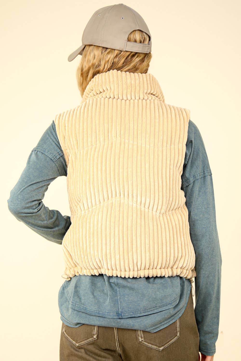 Zig-Zag Corduroy Puffer Vest