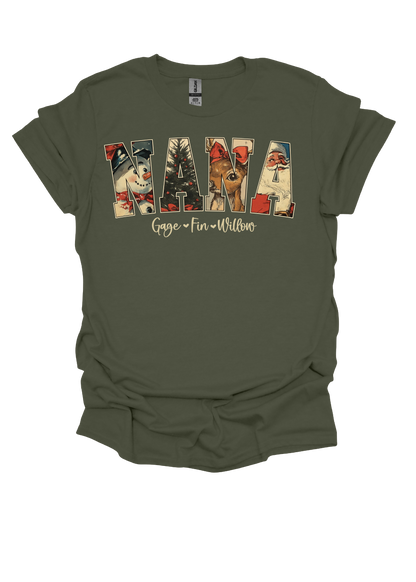 Vintage Christmas Personalized Graphic Tee