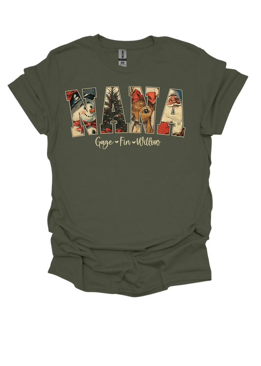 Vintage Christmas Personalized Graphic Tee