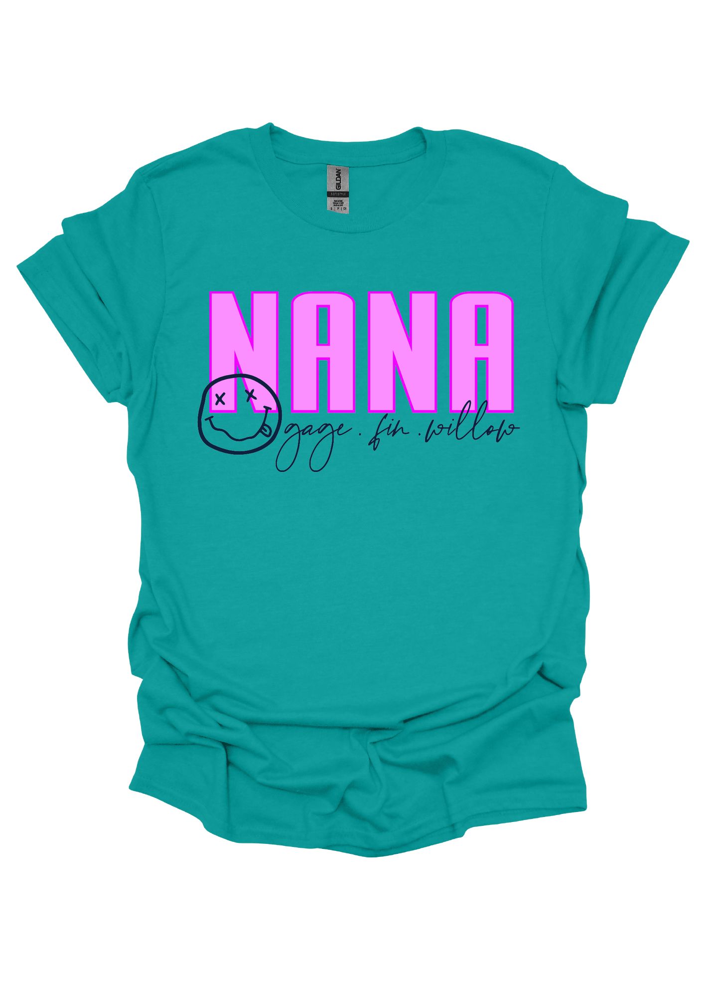 Modern Name Block Smiley Graphic Tee