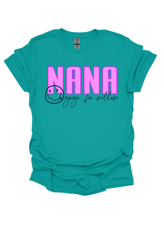 Modern Name Block Smiley Graphic Tee