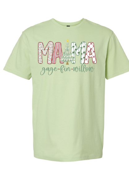 Christmas Floral Alpha Personalized Graphic Tee