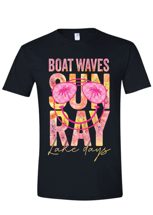 Boat Waves Lake Days Tee