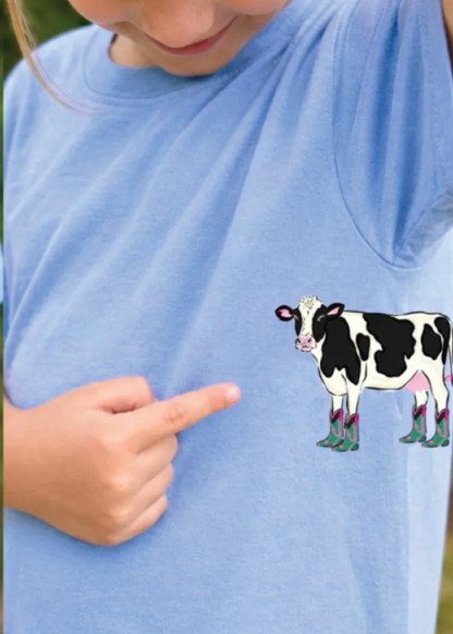 Ask me about my cow graphic tee
