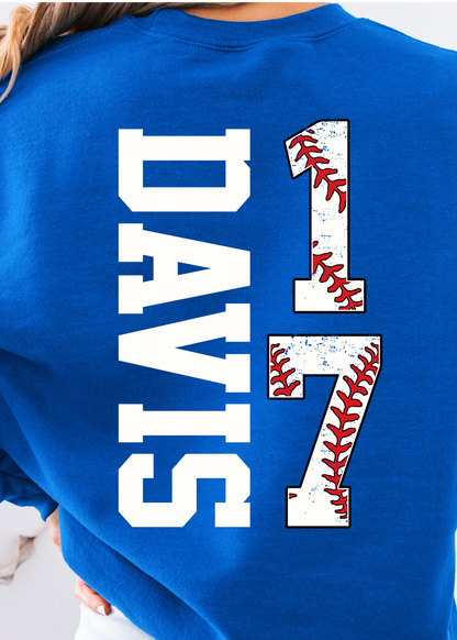 Custom Sports Team Number Sweatshirt