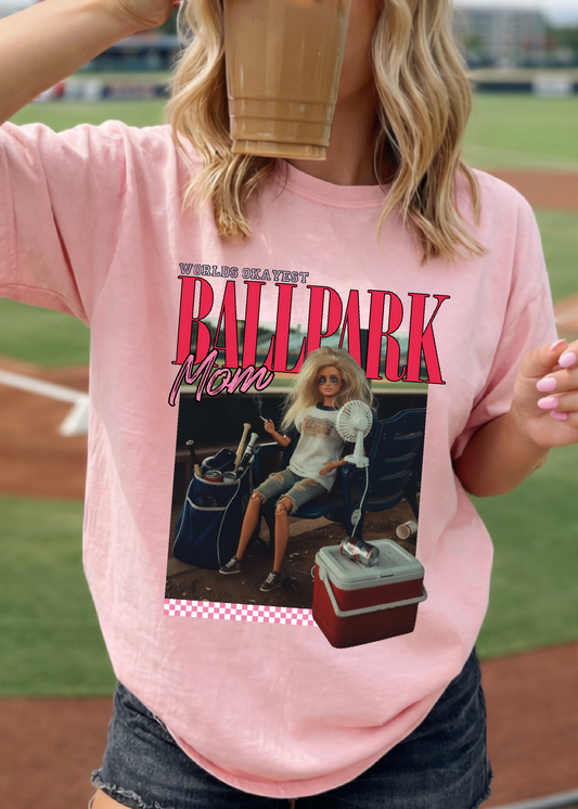 World's Okayest Ballpark Mom Comfort Color