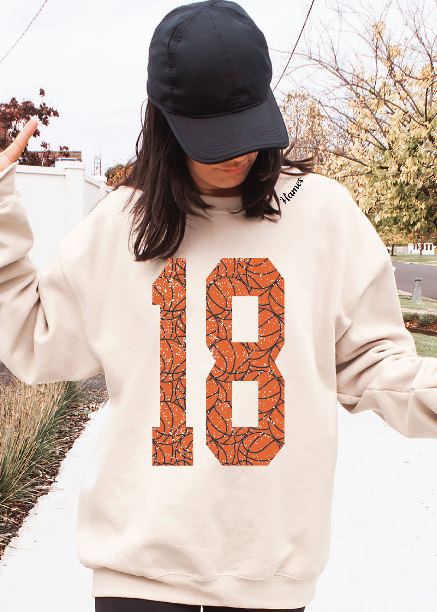 Oversized Bball Number Sweatshirt