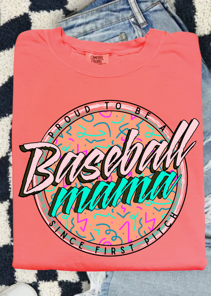 Baseball Mama Retro Comfort Color