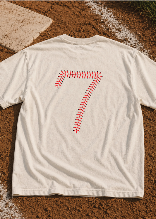 Comfort Color Baseball Stitch Team + Number Tee