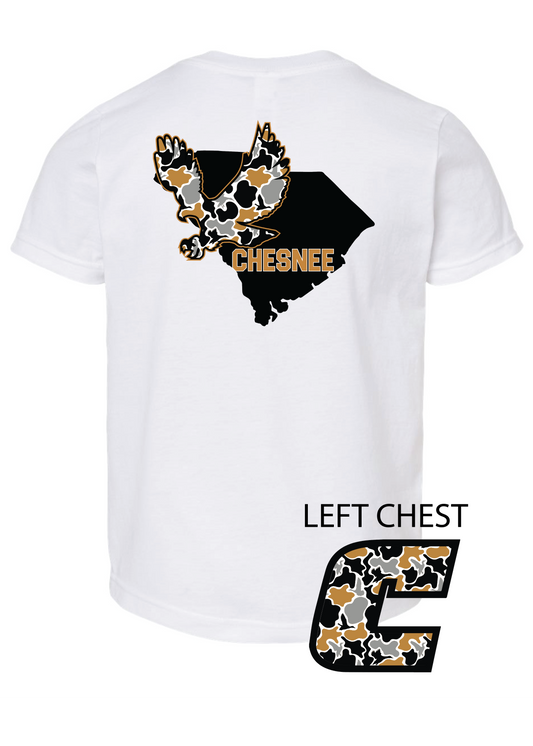 SC Eagles  BLACK + GOLD CAMO YOUTH tee