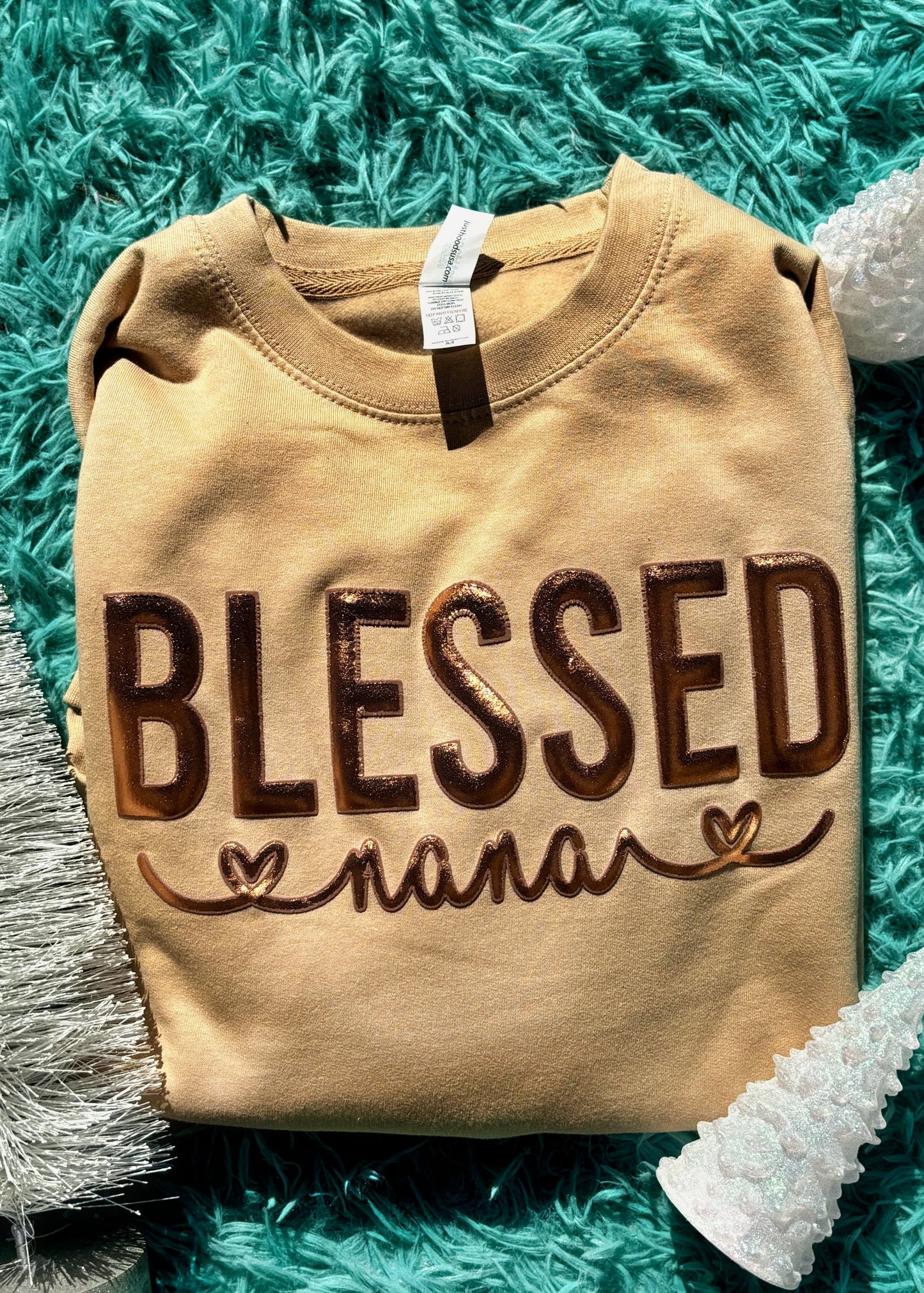 Personalized Puff BLESSED "Title" Crewneck Sweatshirt