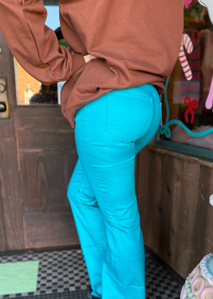 Festive High-Rise Bootcut Pants