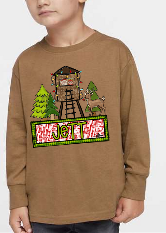 Boy Christmas Stand Long Sleeve Tee