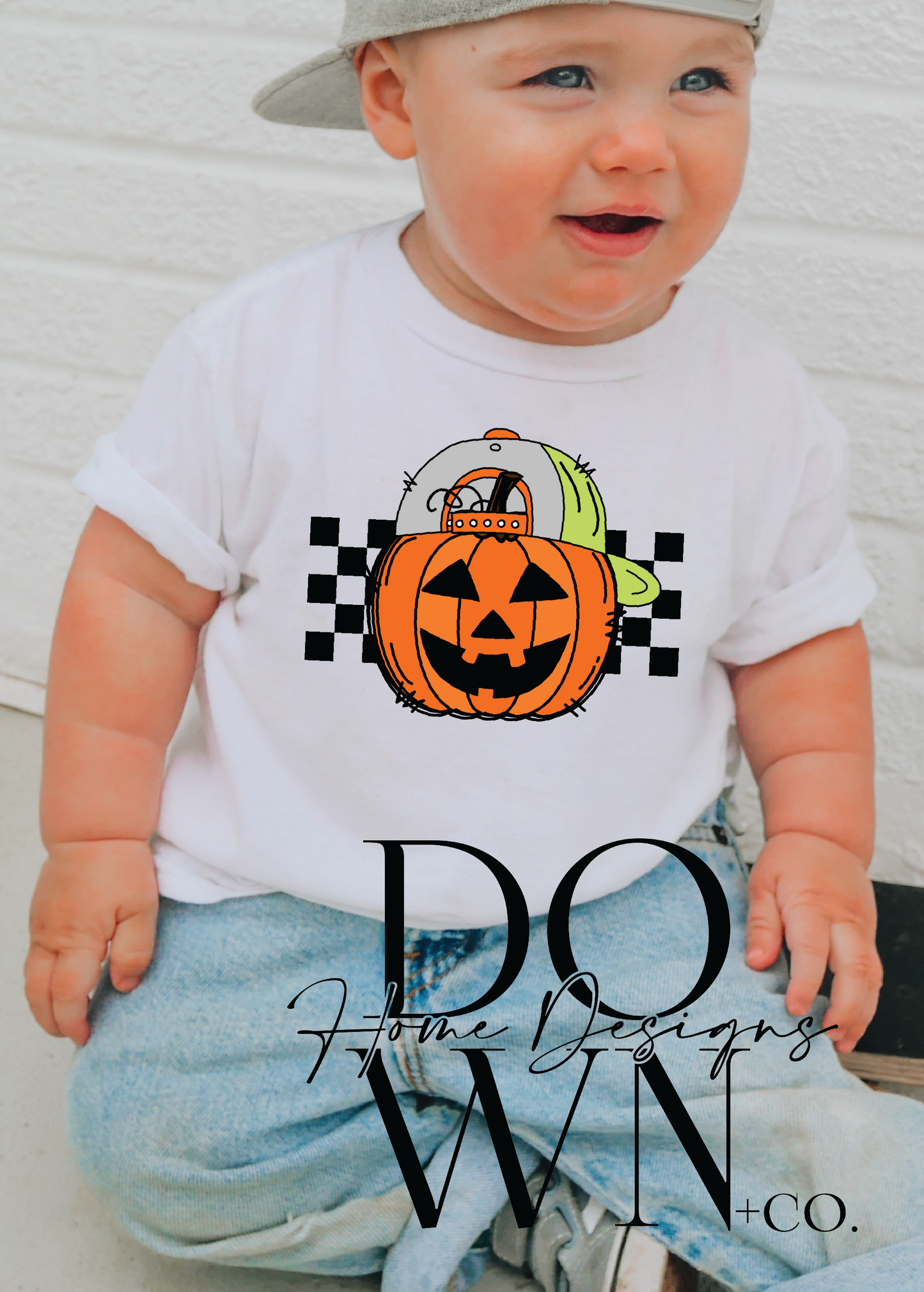 Pumpkin Checkered tee